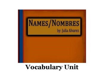 Preview of Names/Nombres by Julia Alvarez - Vocabulary Unit