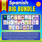 Names & Vocabulary Flashcards In Spanish. Big Bundle For k
