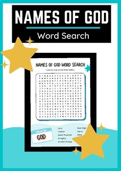 Preview of Names of God Bible Word Search