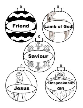 Names of Jesus Advent Ornaments to print and colour by Tricia Forsey
