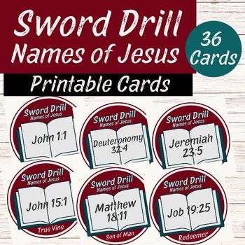 Preview of Names of Jesus Sword Drill Cards