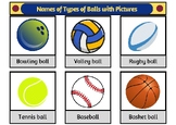 Names of Types of Balls with Pictures for Preschool, Kinde