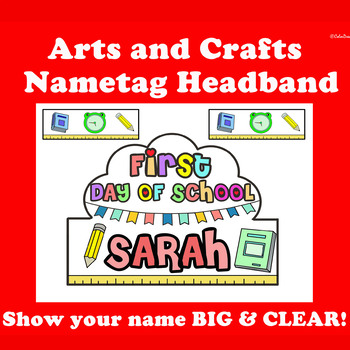 Preview of Nametag Headband - First Day of School