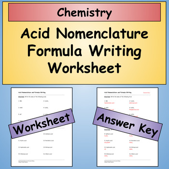 naming acids worksheet key