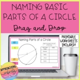 Naming BASIC Parts Of A Circle Digital Activity and Worksheet