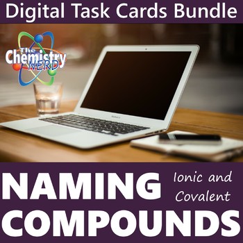 Preview of Naming Compounds Virtual Task Cards Bundle (Distance Learning)