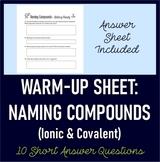 Naming Compounds- Warm-Up Sheet