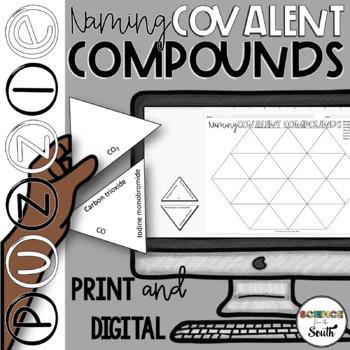 Preview of Naming Covalent Compounds Tarsia Puzzle Activity Printable and Digital Resource