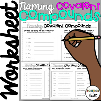 Preview of Naming Covalent Compounds Worksheet Activity with Differentiation