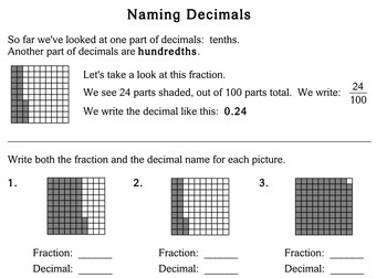 naming decimals 3rd grade worksheets individualized math by destiny woods