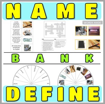 Preview of Name Defining Games Themed Vocabulary Word Puzzles Flash Cards