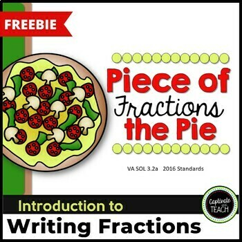 Preview of Naming Fractions Pieces of the Pie* Freebie