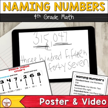 Preview of Expanded Form and Word Form Activities | Place Value Poster and Video