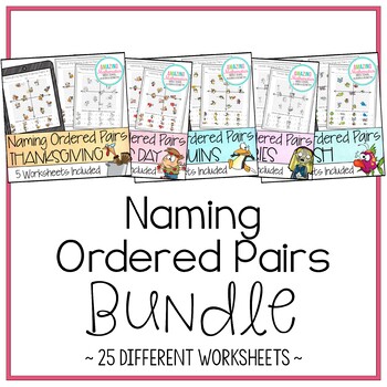 Preview of Naming Ordered Pairs - Worksheet Bundle