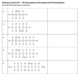 Naming Organic Compounds Worksheets