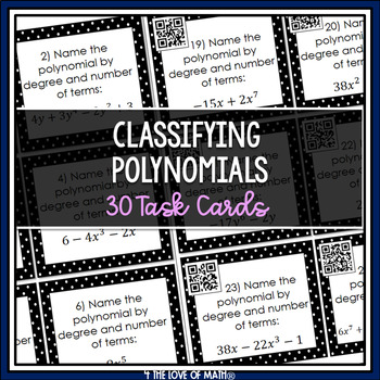 Preview of Classifying Polynomials: Task Cards INB Page