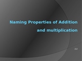 Naming Properties of Addition and Multiplication