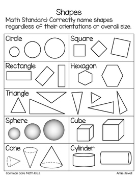 Freebie Naming Shapes For Kindergarten - Parent Letter And Handout