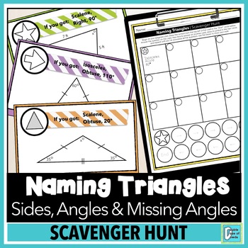 Preview of Name Triangles & Find Missing Angles Scavenger Hunt