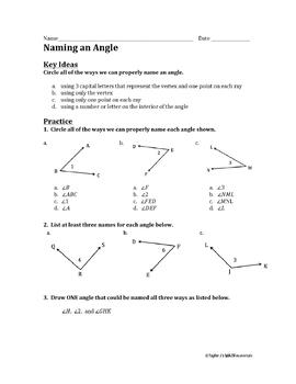 Naming Angles Worksheet - Free Greater Than Or Less Than A Right Angle