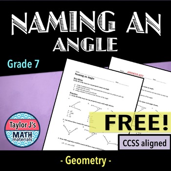 Preview of Naming an Angle Worksheet