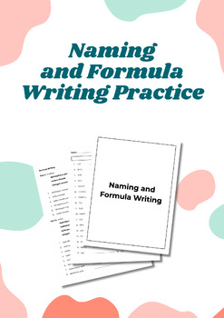 Preview of Naming and Formula Writing Practice | Chemistry | Ionic and Covalent Compounds