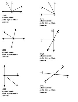 Naming and Measuring Angles by Middle School Math Tools | TpT