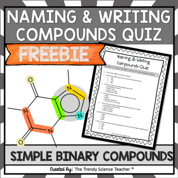 Preview of Naming and Writing Compounds Quiz (Basic)