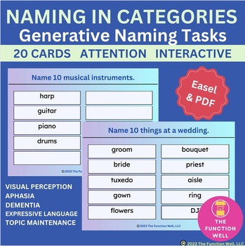 Preview of Naming in Categories (Generative Naming) Adult Aphasia, Memory, Speech Therapy