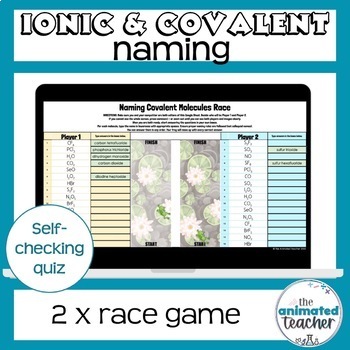 Preview of Naming ionic and covalent compounds chemistry activity game quiz x 2