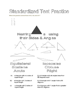 Preview of Naming triangles by angles and sides