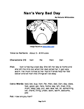 Preview of Nan's Very Bad Day -  Reader's Theater with Zeno Words