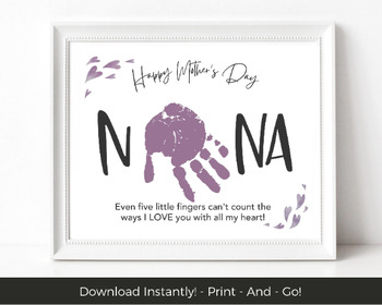 Grandma Gift, Gifts for Grandma From Grandkids, Nana Gift, DIY Gift From  Kids, Handprint Art, Mother's Day Gift, Flower Handprint Keepsake (Instant  Download) 