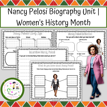 Preview of Nancy Pelosi Biography Unit | Women's History Month