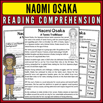Preview of Naomi Osaka Nonfiction Reading Passage & Quiz for AAPI Heritage Month