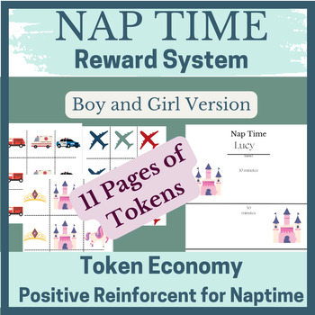 Preview of Nap Time Visuals, Reward Chart/Nap Time Token Economy BCBA Help