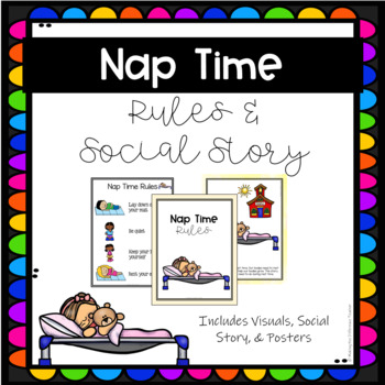 Preview of Nap Time Social Story, Rules, Posters, and Visuals