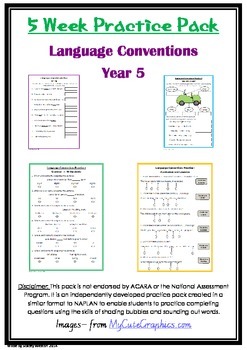 Preview of Naplan 5 week Language Conventions practice pack - Grade 5