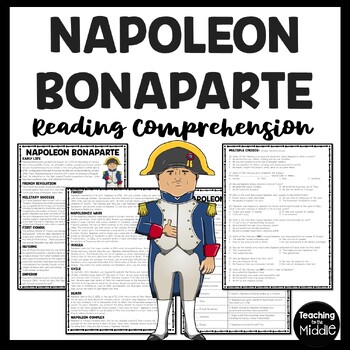 Preview of Napoleon Bonaparte Biography Reading Comprehension Worksheet French Revolution