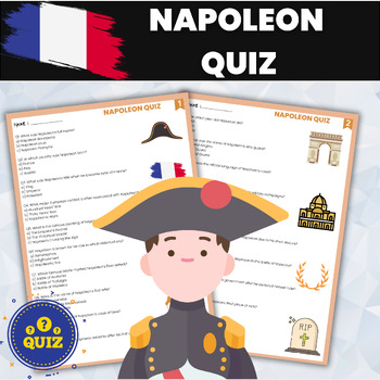 Preview of Napoleon Bonaparte Quiz | French History and World History 