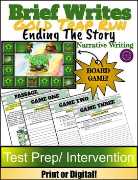 Preview of Narrative Brief Write-End The Story-TEST PREP-St. Patrick's Day Board Game!