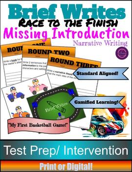 Preview of Write an Introduction-RACING GAME-Narrative Brief Write-TEST PREP-Print/Digital