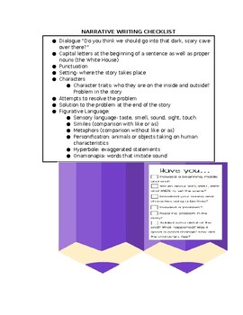 Preview of Narrative Writing Checklist