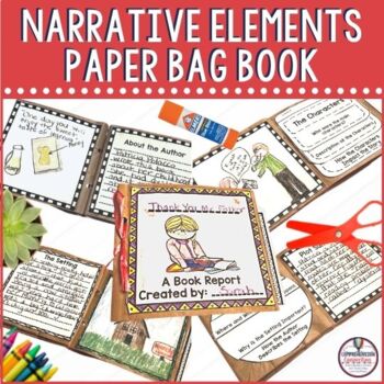 Preview of Narrative Elements Project Story Elements Paper Bag Book Activity