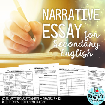 Preview of Narrative Essay (CCSS Aligned - Grades 7-10)