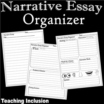 Preview of Narrative Essay Graphic Organizer Writing Template
