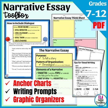 Preview of Narrative Writing for Middle & High School: Graphic Organizers, Writing Prompts