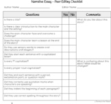 Narrative Essay - PEER Editing Checklist