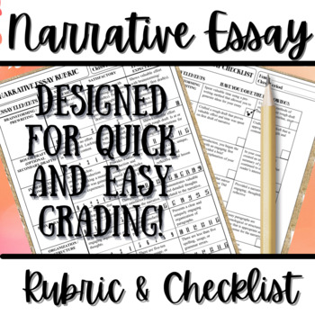 Preview of Personal Narrative Writing Essay Teacher's Rubric: Easy to Grade & No Prep