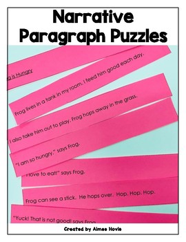Preview of Narrative Fiction Writing Paragraph Structure Puzzles